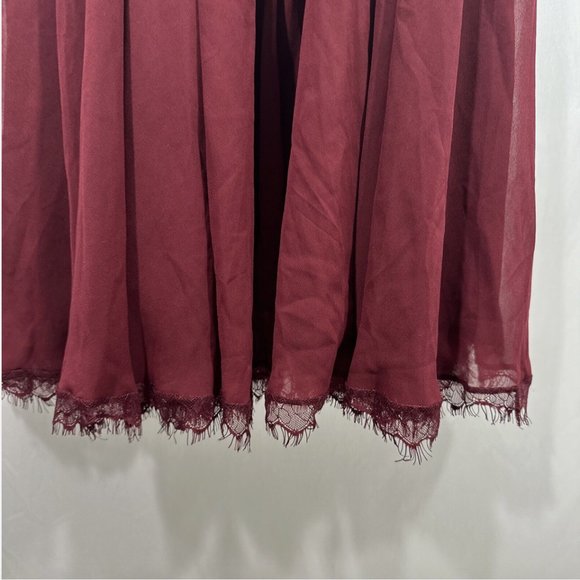 NEW Dress the Population [ XXS ] Corey Chiffon Fit‎ & Flare Dress Garnet #Q416 - Picture 10 of 12